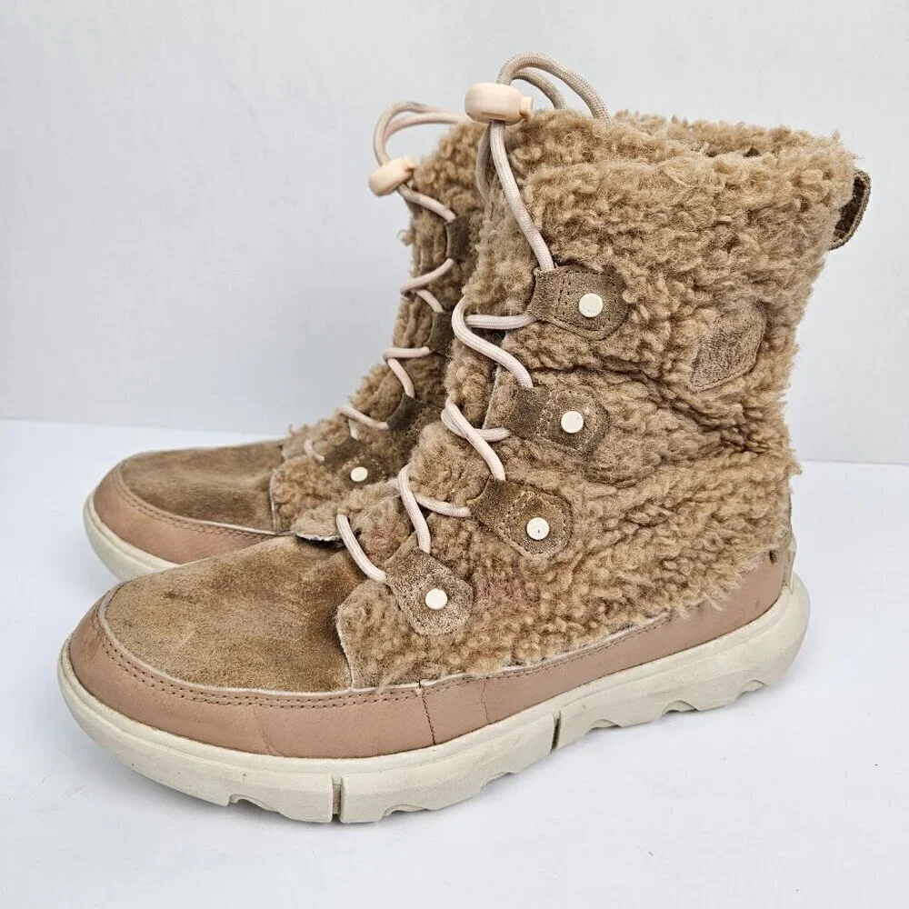 Sorel Youth Explorer Cozy Insulated Boot Canoe(Tan)/Chalk(Cream) 6 NY4894-262